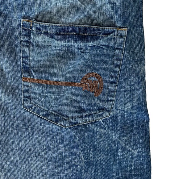 VINTAGE Mecca Jean Shorts Mens 42 Blue Denim Jorts Baggy Hip Hop Y2K 90s - Picture 6 of 12